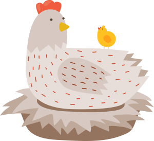 Henne im Nest 300